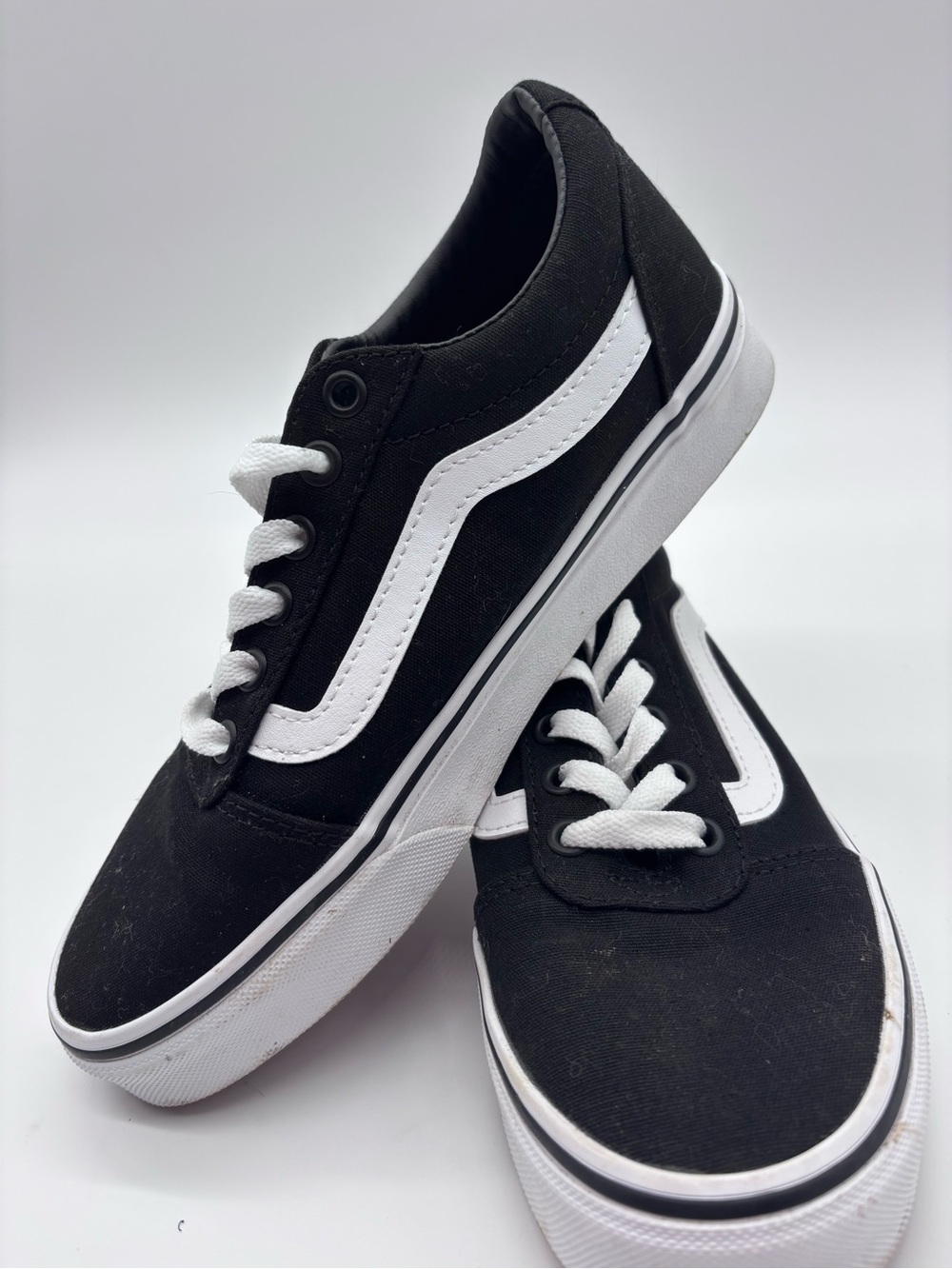 Vans Black and White Low-Top Skate Sneakers